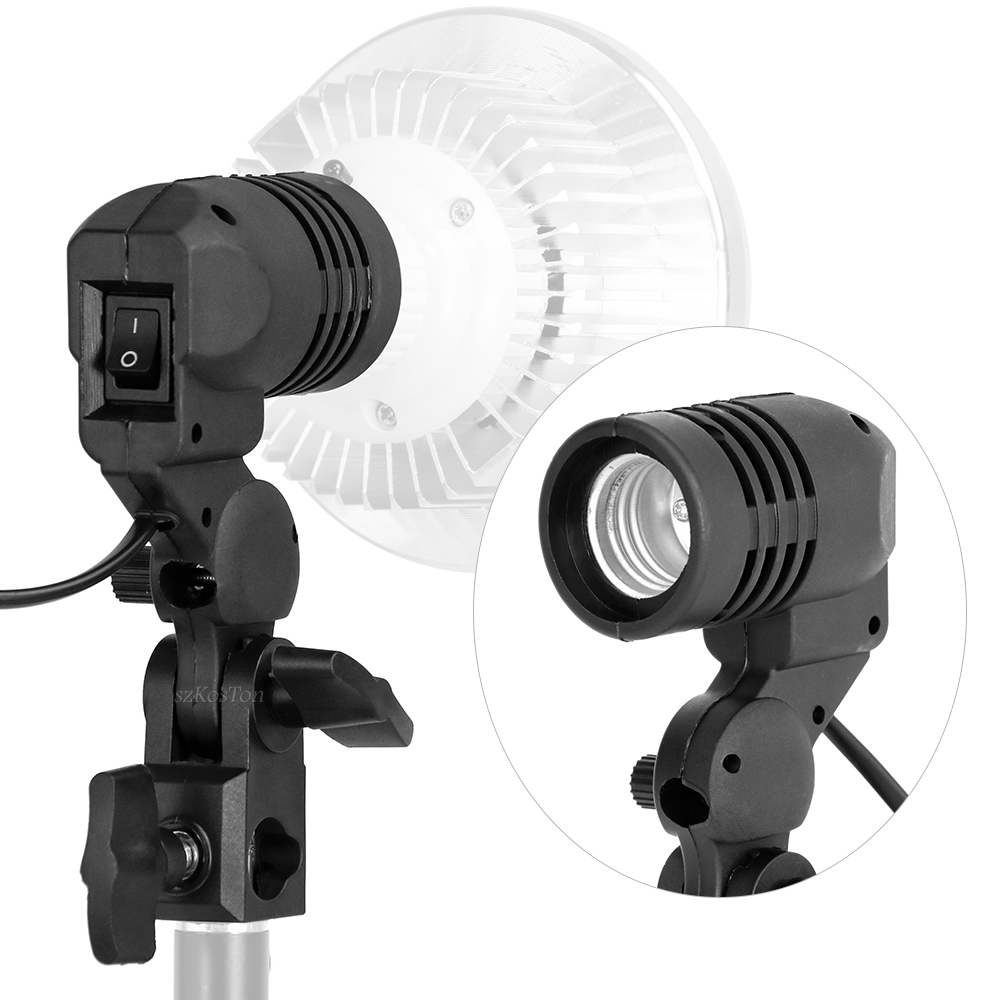 Photography Umbrella Light - حامل لمبة برأس واحد E27 مقبس