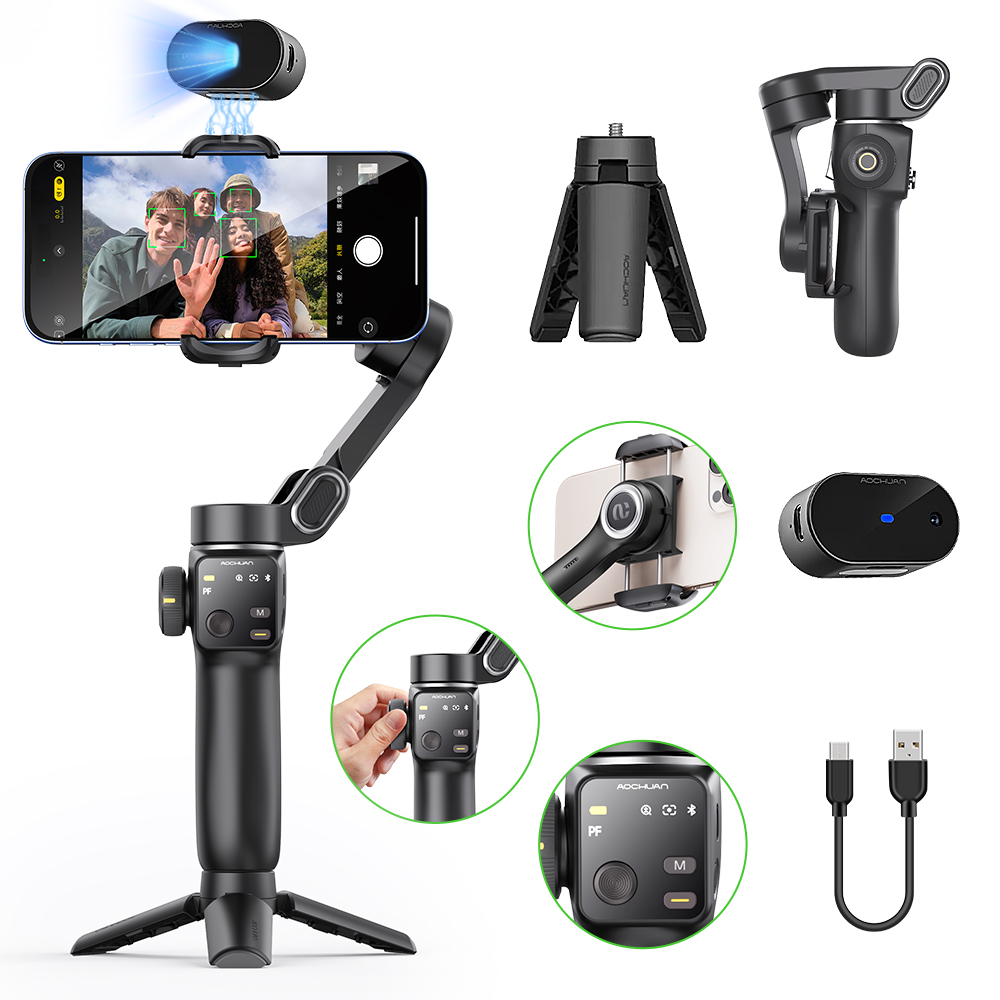 Handheld Stabilizer Gimbal - AOCHUAN يده المضادة للاهتزاز مثبت أفقي