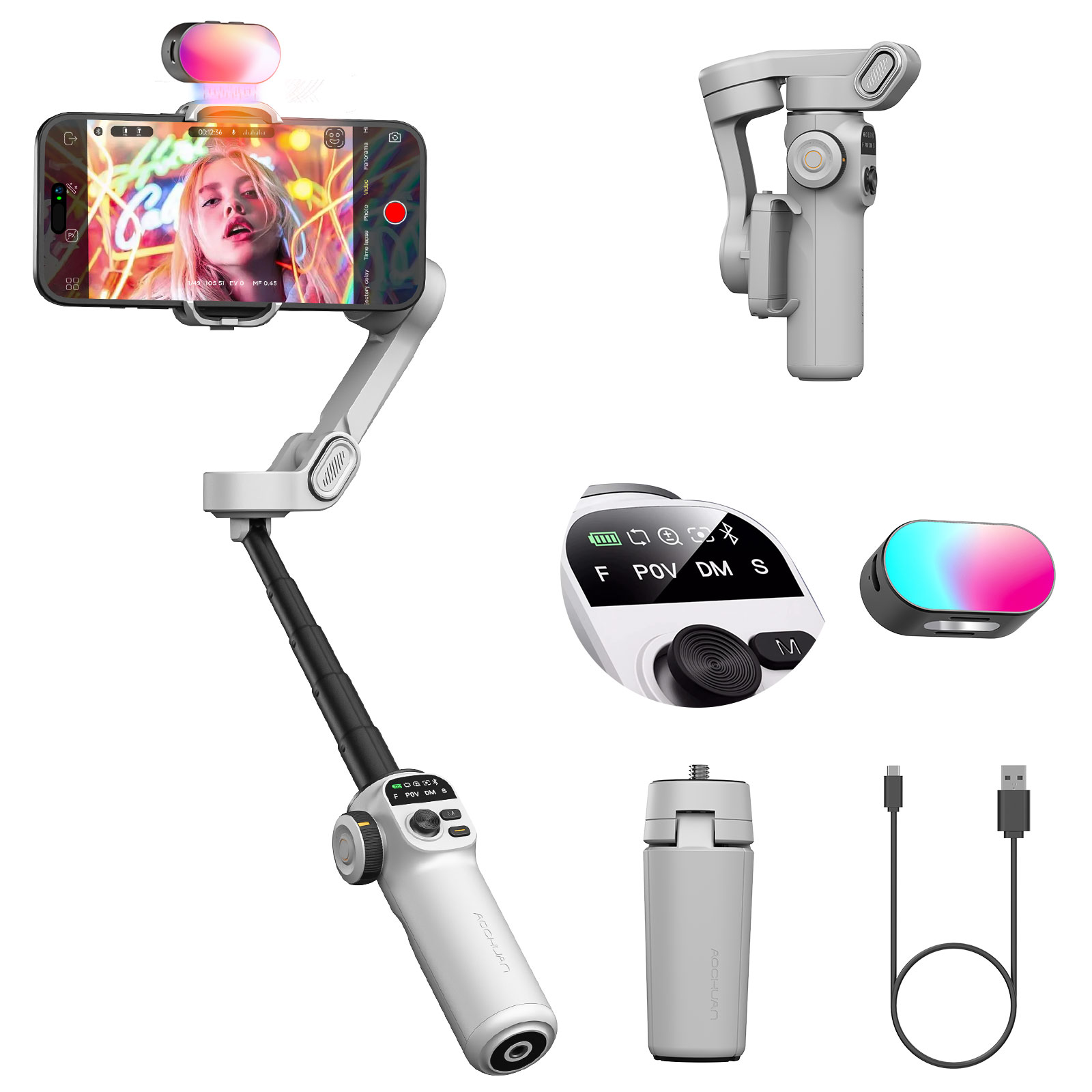 Handheld Stabilizer Gimbal - Aochuan Smart X2 Kit أبيض 3