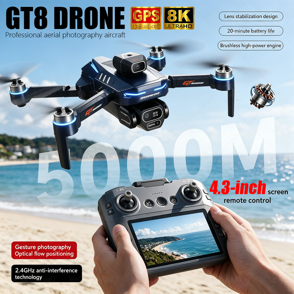 طائرة بدون طيار GT8 HD الجديدة - مراجعة Photography Pro وسعره