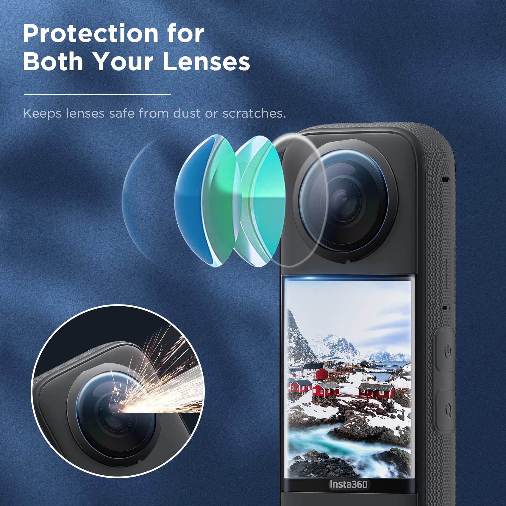 عدسة الحرس ل Insta360 X3 اكسسو - مراجعة Insta360 Camera X3 وسعره