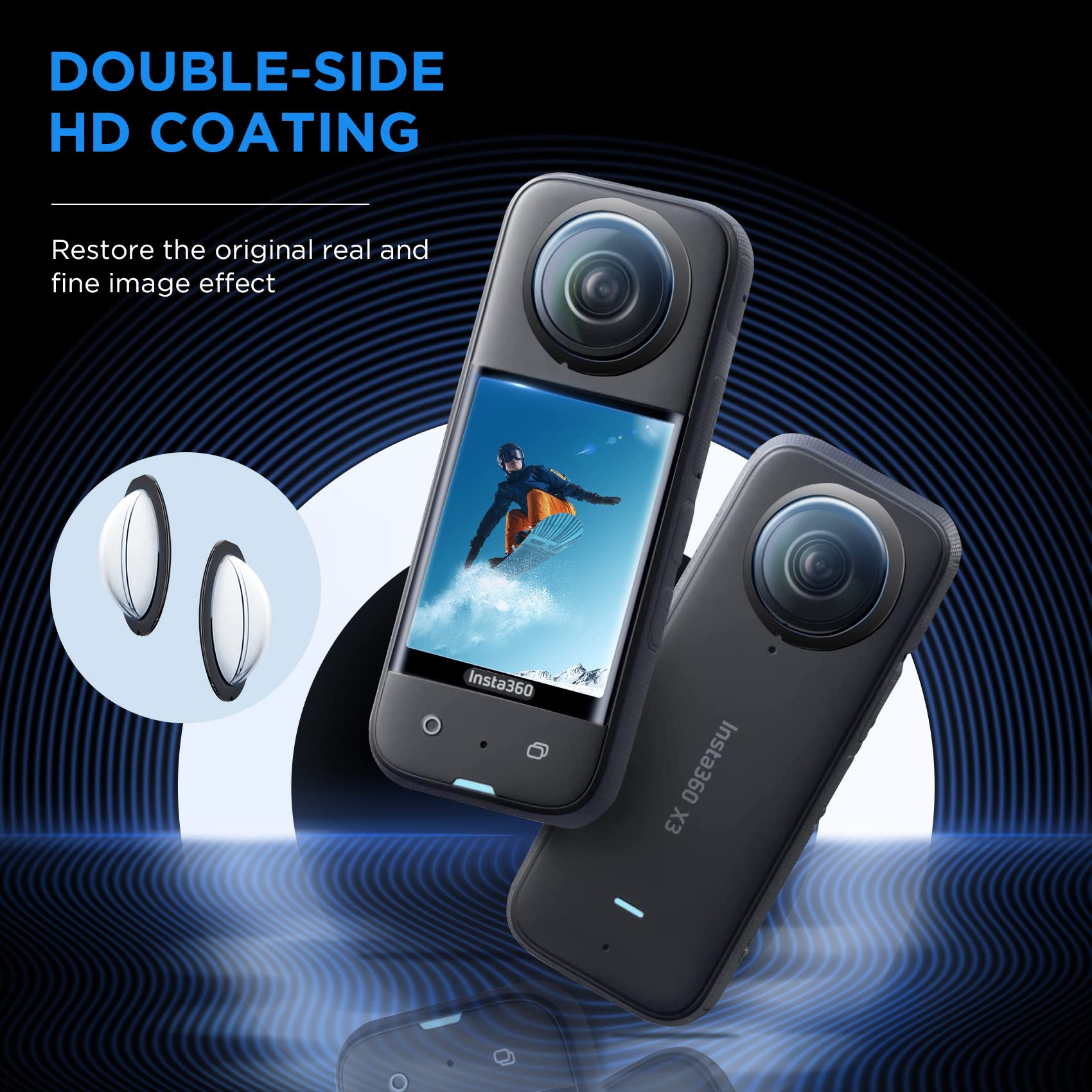 عدسة الحرس ل Insta360 X3 اكسسو - مراجعة Insta360 Camera X3 وسعره