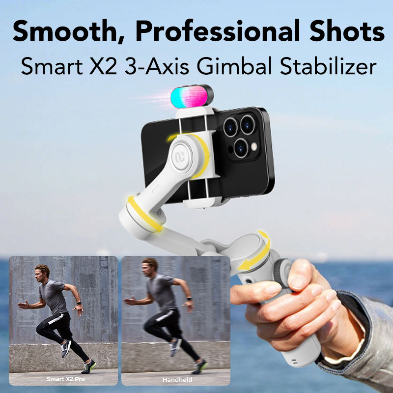 Aochuan Smart X2 Kit أبيض 3 مح - مراجعة Handheld Stabilizer Gimbal وسعره